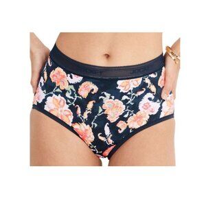 Jockey Worry Free Micro Stretch Brief Panty Pine/Floral XL A648725 NEW